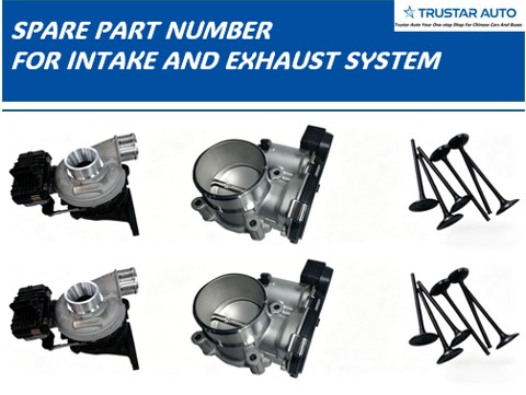 【TRUSTAR AUTO】Spare Parts Numbers For INTAKE AND EXHAUST SYSTEM
