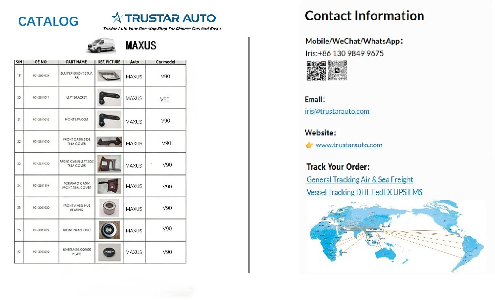SAIC MAXUS V90 (Deliver 9) LDV List-Trustar Auto Parts List