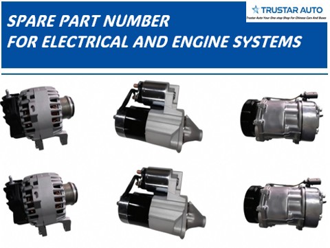 【TRUSTAR AUTO】 Spare Parts Numbers For ELECTRICAL AND ENGINE SYSTEMS